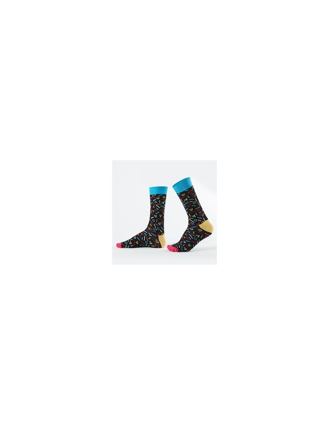 Black men\'s socks with geometric figures SM10 - Online store - Boutique